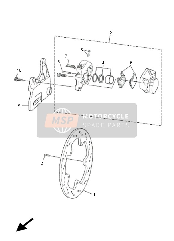 Yamaha TZR50 2011 Rear Brake Caliper for a 2011 Yamaha TZR50